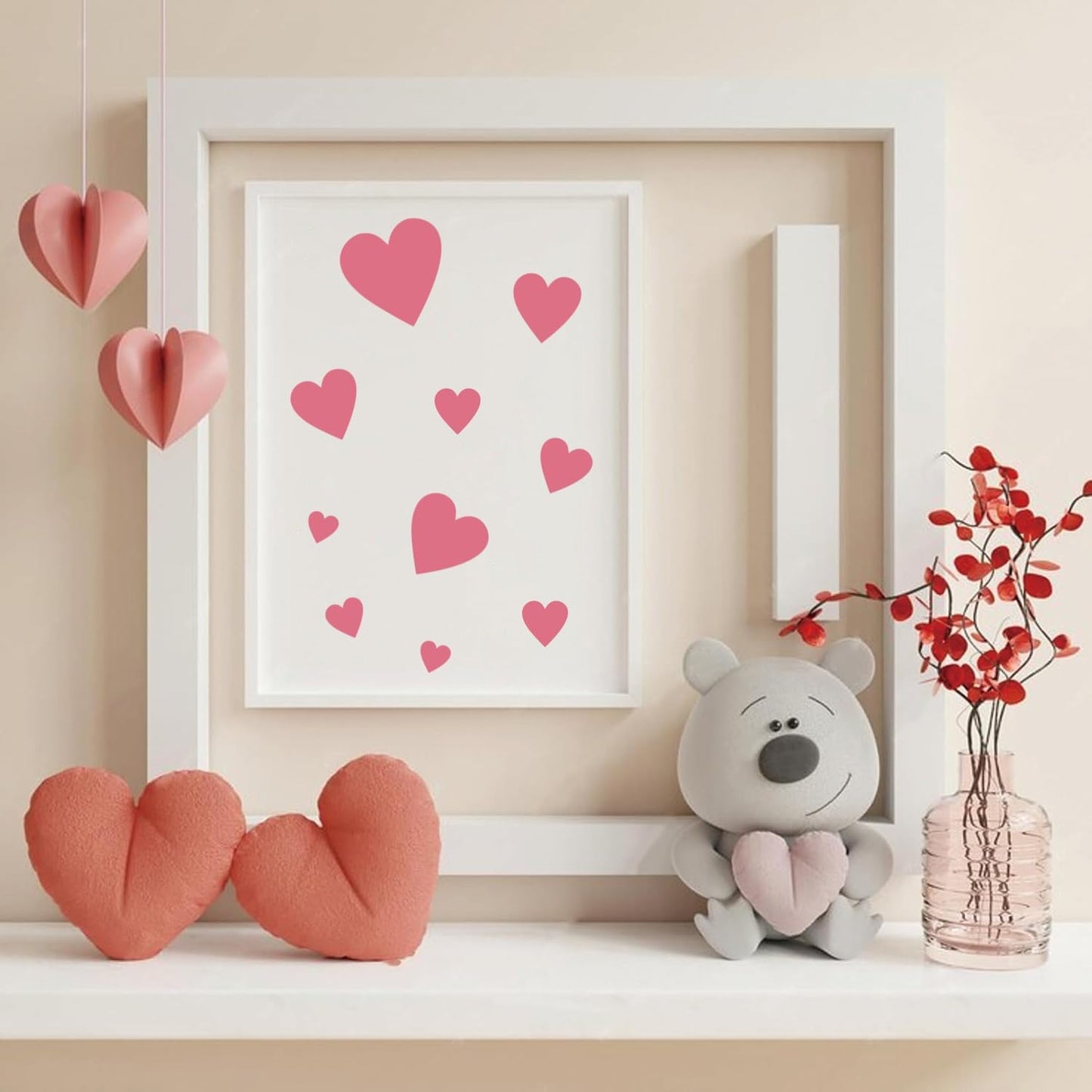 11 Pieces Heart Stencil, Reusable Heart Stencil Template Plastic Stencils for Painting on Wood Wall Home Decor DIY Crafts