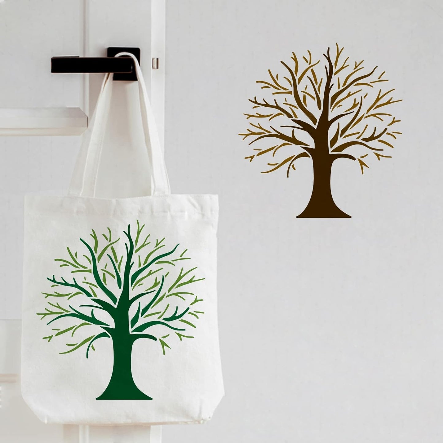 FINGERINSPIRE Tree Stencils Template 11.8x11.8inch Plastic Tree Branches Drawing Painting Stencils Square Reusable Stencils for Painting on Wood, Floor, Wall and Tile