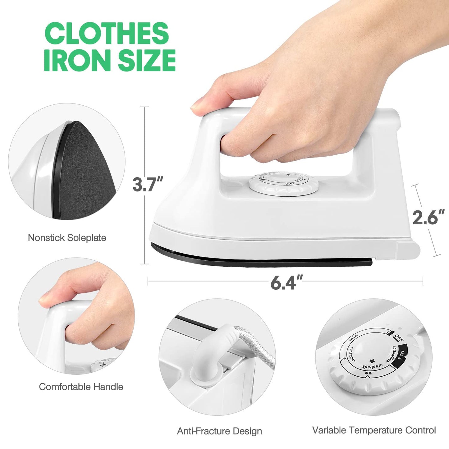 Mini Iron for Crafts Quilting, Travel Iron Household Iron Easy Iron Supplies Mini Electric Iron, Mini Heat Press Machine Sewing Sachine (White) cute05 6.49 x 3.74 x 2.6 inches