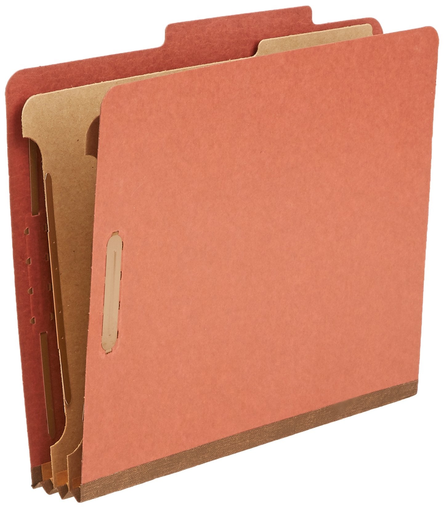 Amazon Basics Pressboard Classification File Folder with Fasteners, 2 Dividers, 2-Inch Expansion, Pack of 10, 12.17 x 10.67 inch (Letter), Red
