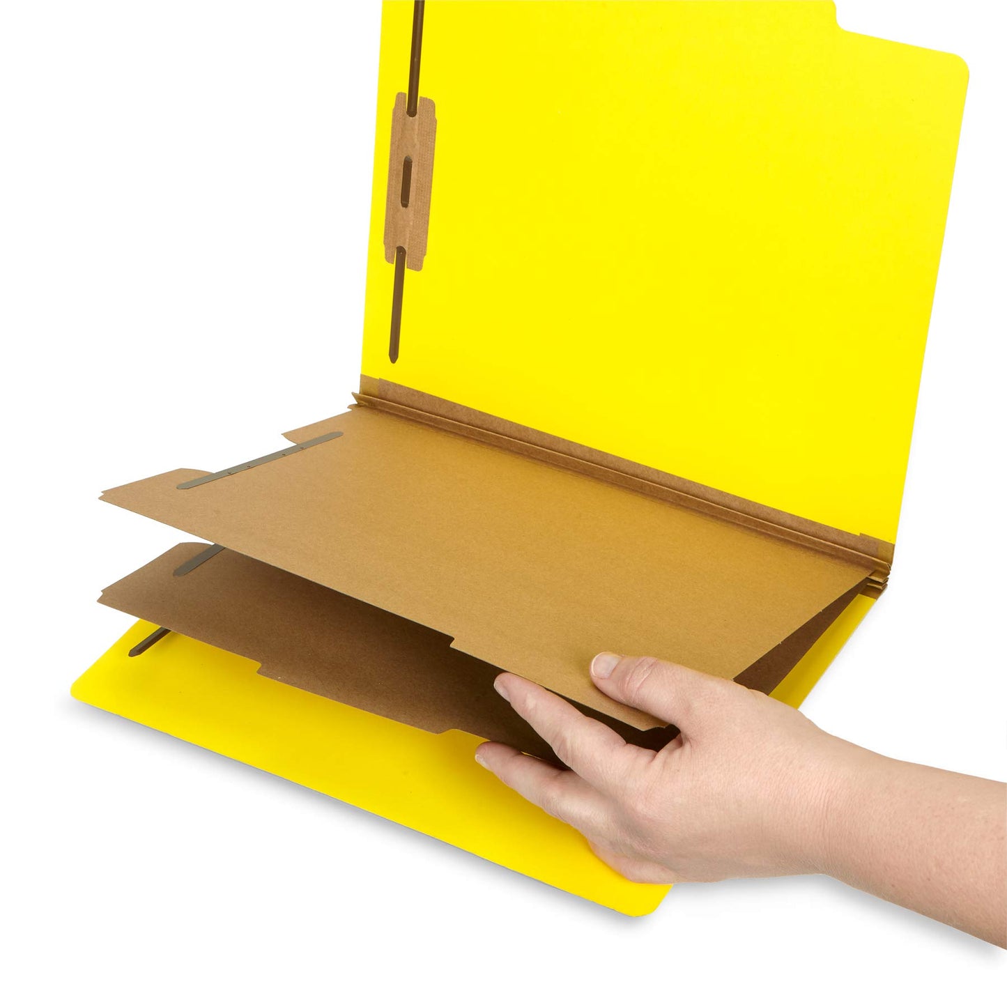10 Yellow Classification Folders, 2 Divider, 2 Inch Tyvek Expansions, Durable 2 Prongs Designed to Organize Standard Medical Files, Law Client Files, Office Reports, Letter Size, Yellow, 10 Pack