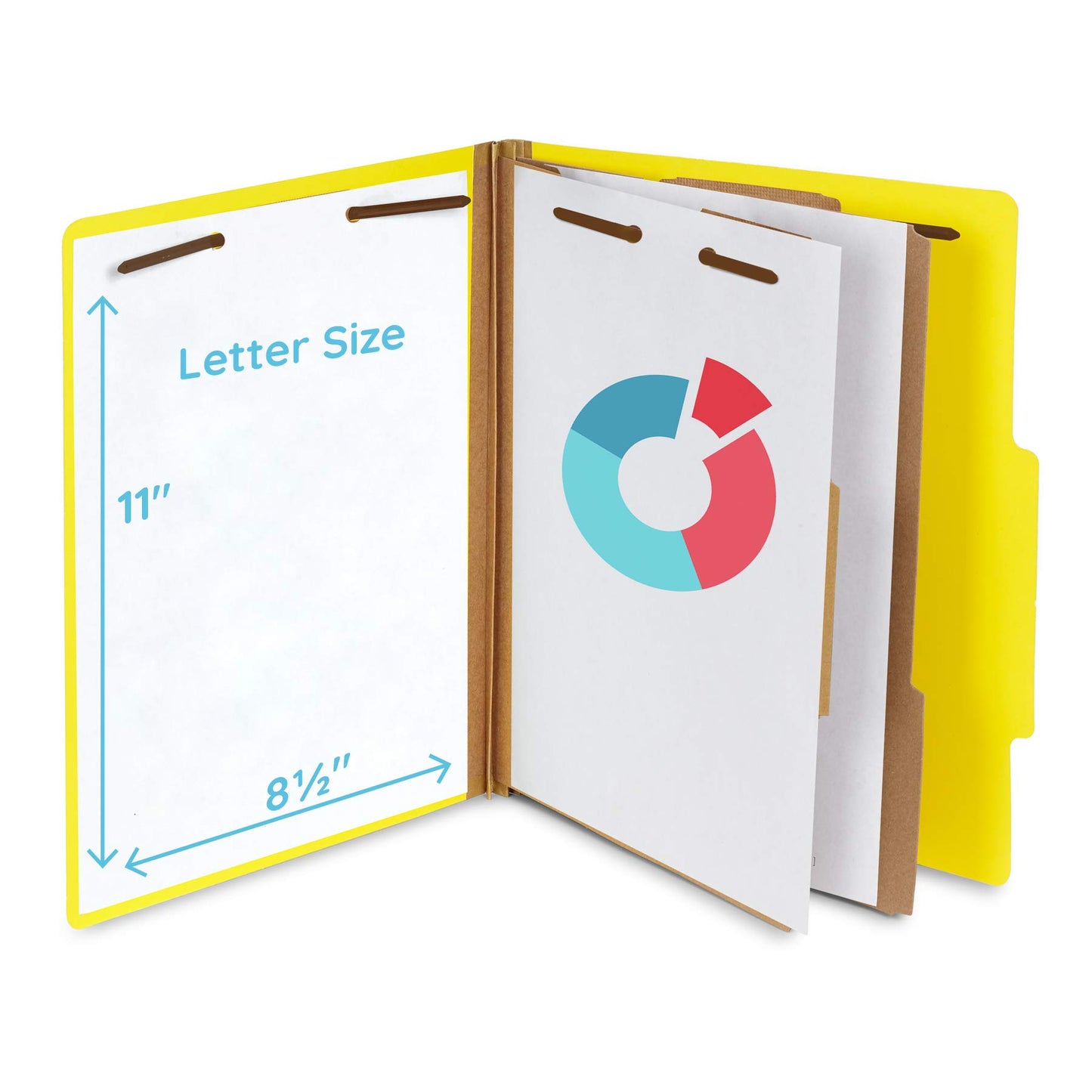 10 Yellow Classification Folders, 2 Divider, 2 Inch Tyvek Expansions, Durable 2 Prongs Designed to Organize Standard Medical Files, Law Client Files, Office Reports, Letter Size, Yellow, 10 Pack