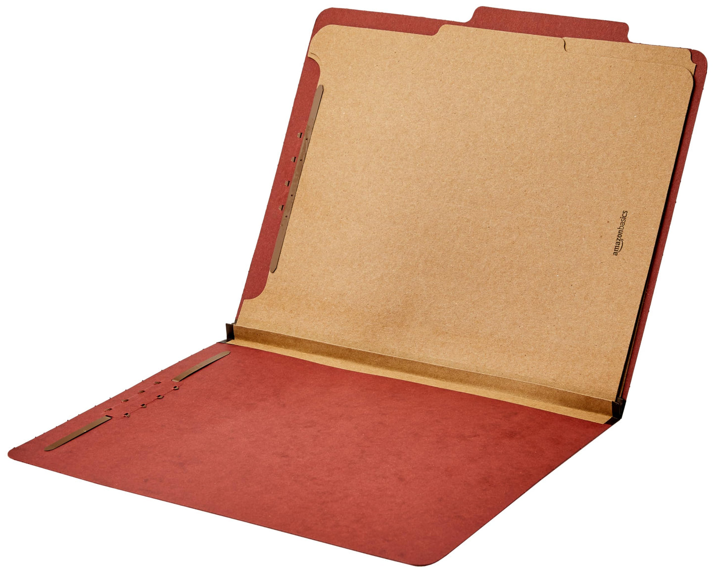 Amazon Basics Pressboard Classification File Folder with Fasteners, 2 Dividers, 2-Inch Expansion, Pack of 10, 12.17 x 10.67 inch (Letter), Red