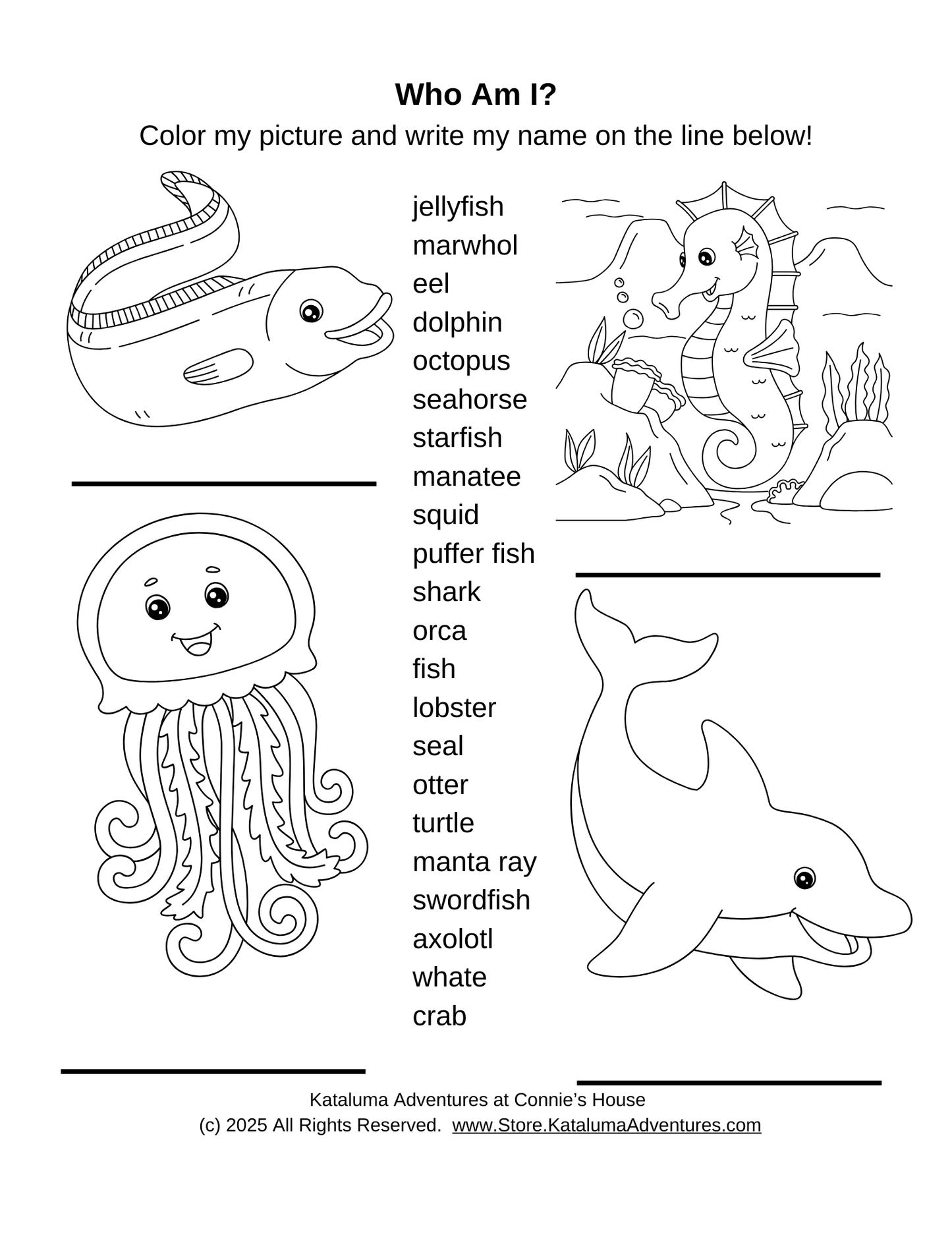 Ocean Life Coloring Pages & Jumbo Crayon Keepers TUTORIAL