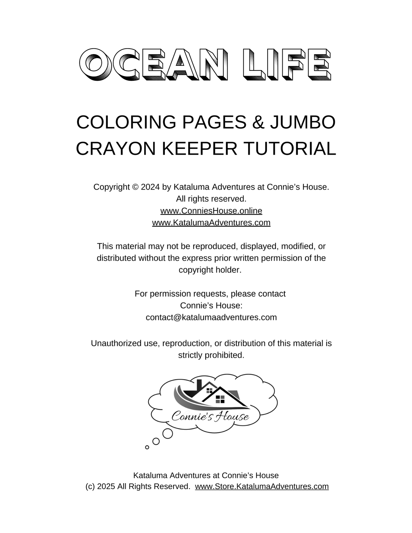 Ocean Life Coloring Pages & Jumbo Crayon Keepers TUTORIAL