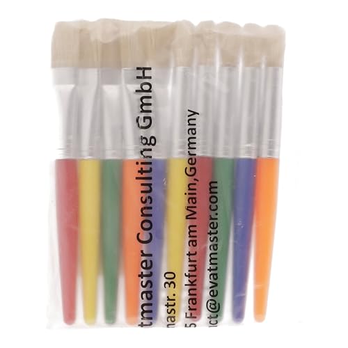 Anezus Large Chubby Paint Brushes Round and Flat Preschool Paint Brushes for Washable Paint Acrylic Paint For Toddler , 10Pcs