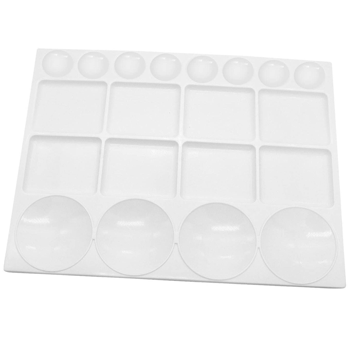 Sweaty Pony 20 Well Watercolor Paint Tray Palette Pallet Acrylic Painting Mixing Plastic Artist Large Square Palette, 13 x 10 Inches, White, 1PCS