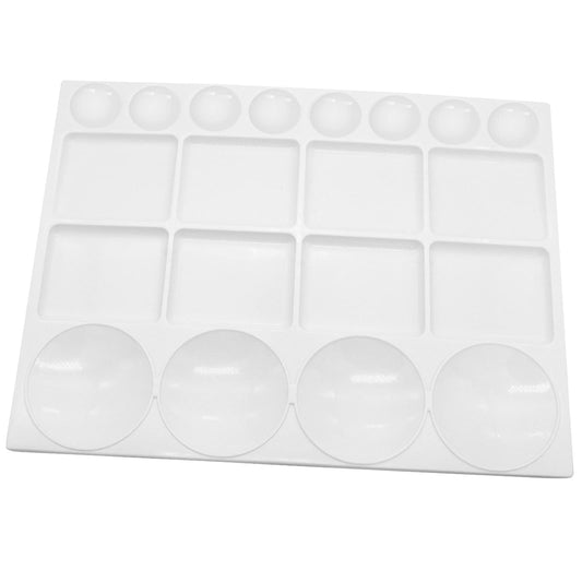 Sweaty Pony 20 Well Watercolor Paint Tray Palette Pallet Acrylic Painting Mixing Plastic Artist Large Square Palette, 13 x 10 Inches, White, 1PCS