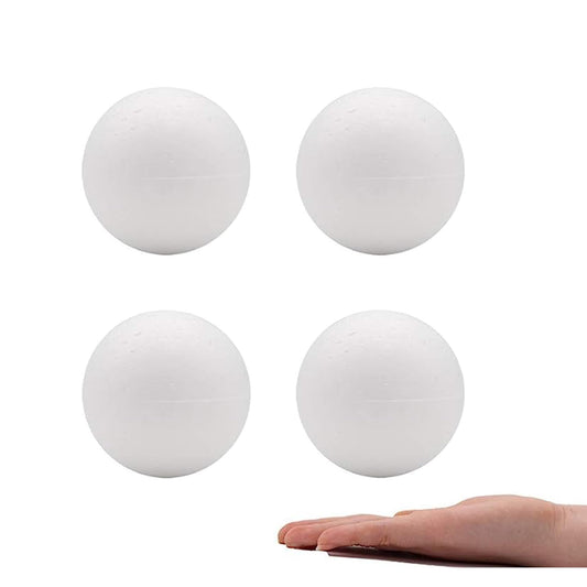 Crafare 4 Inch 4 Pack Foam Balls for Crafts White Polystyrene Smooth Craft Foam Balls for DIY Household School Projects Party Decoration