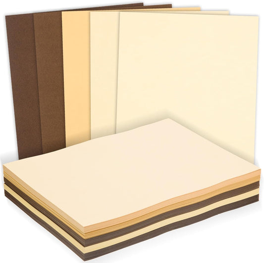 MixTeach 240 Sheets Assorted Brown Cardstock Paper 4 x 6" Medium Thick Card Stock 180gsm/65lb Printable Kraft Paper for Boho Themed Scrapbooking, Card Making, Invitations, DIY Art Craft Supplies