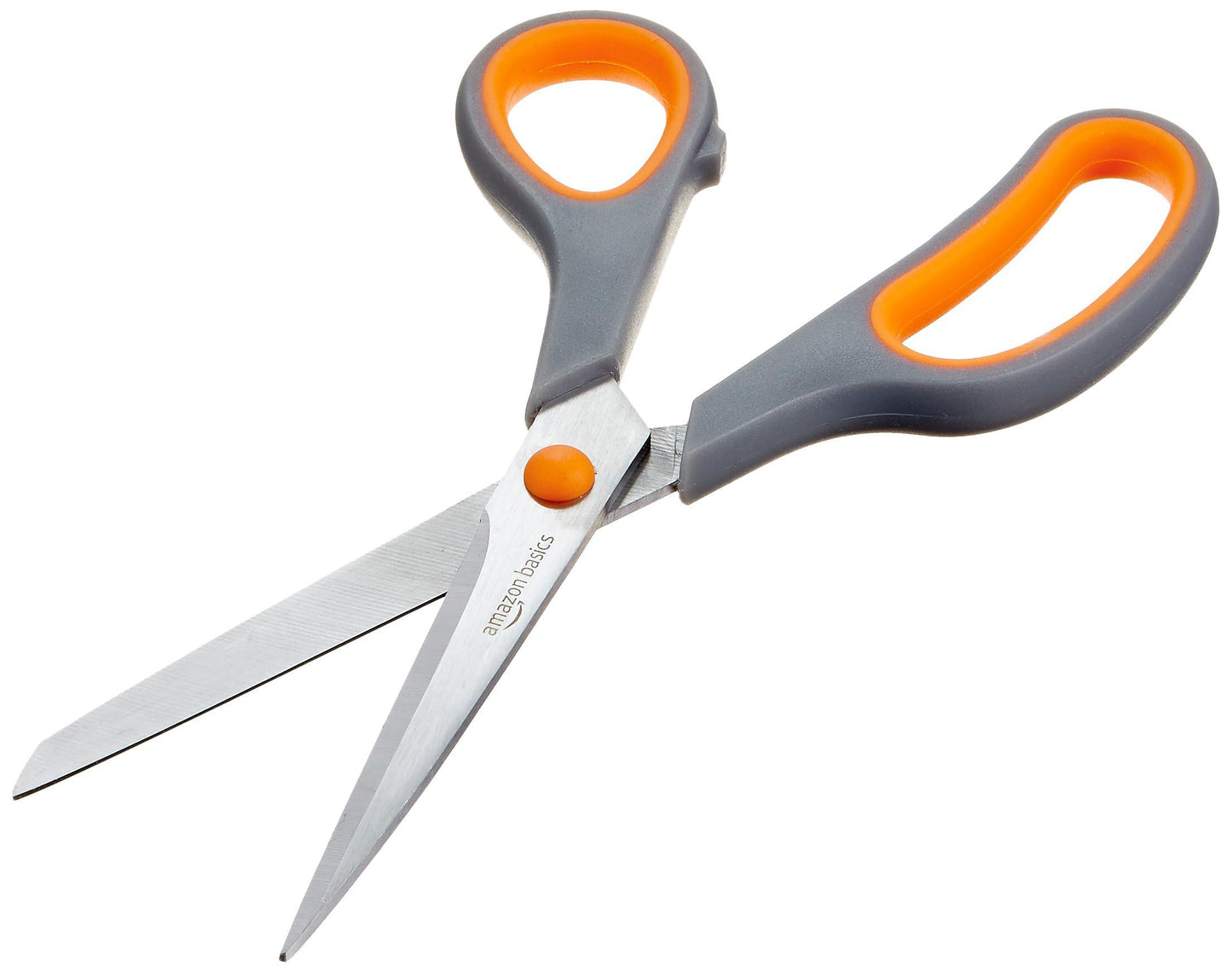 Amazon Basics Stainless Steel Scissors for Office, Crafts, Multipurpose, Sharp, Comfort Grip, PVD Coated, 3 Pack, Multicolor