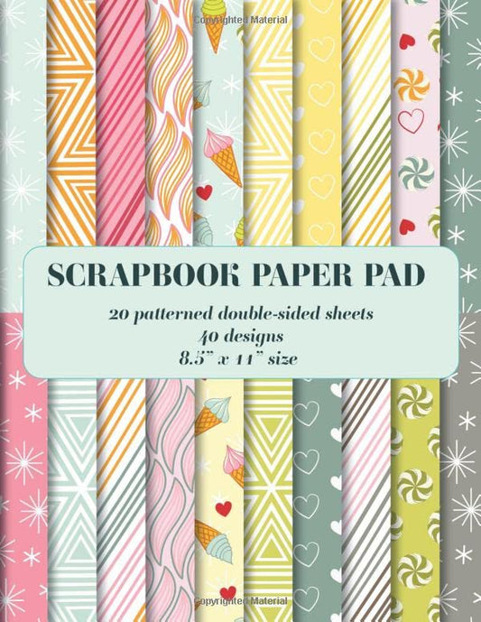 Scrapbook Paper Pad: 20 patterned double sided sheets. 8.5" x 11" (Decorative Craft Paper)