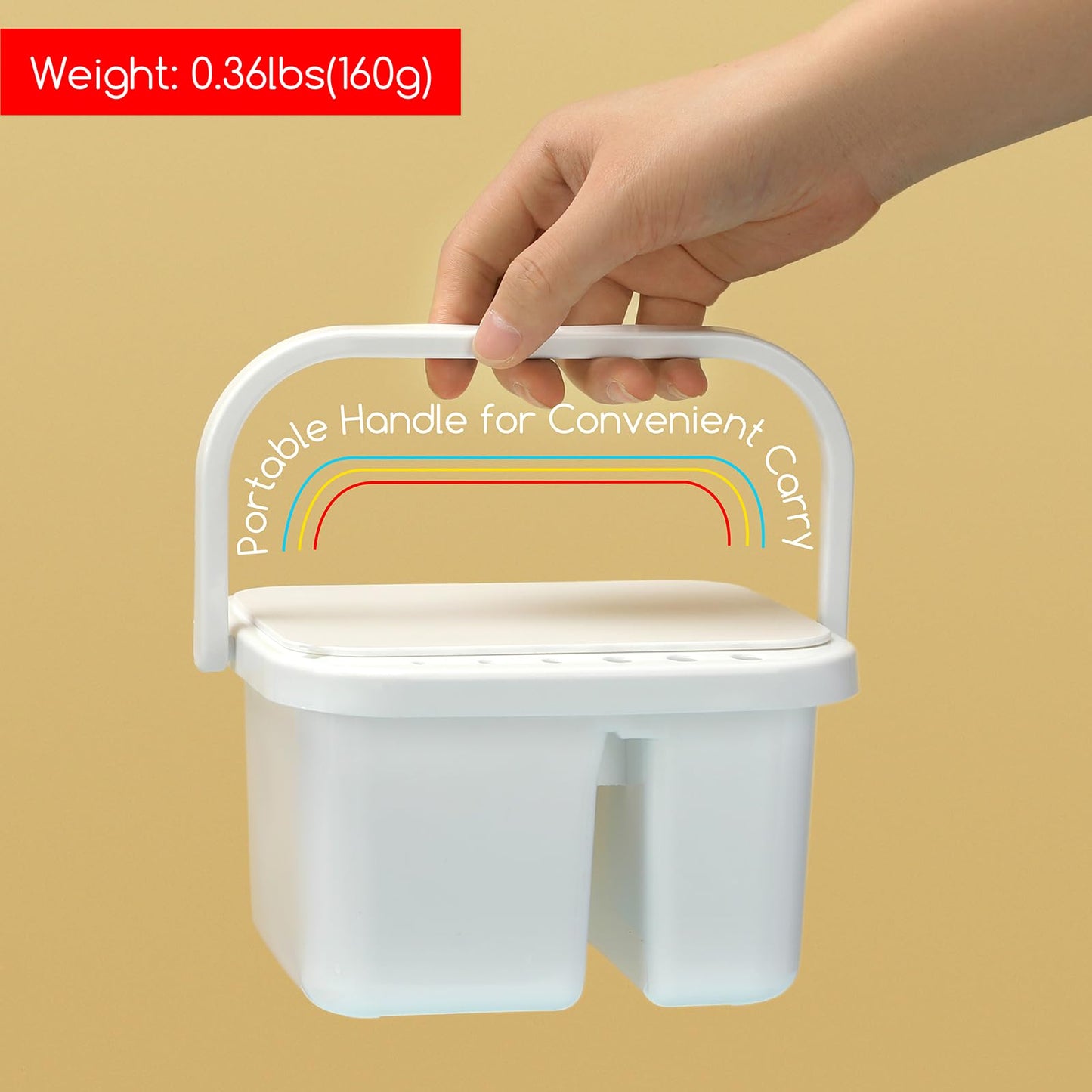 MEEDEN Paint Brush Cleaner & Holder: Portable Multi-function 6-Hole Paint Brush Washer with Lid Palette and Handle for Cleaning Acrylic, Watercolor, and Water-Based Paints