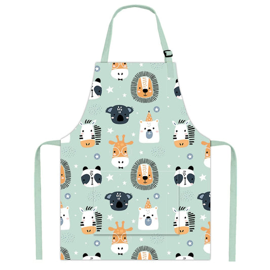Pipoobear Kids Apron for Boys and Girls Aged 2-6, Toddler Aprons with Pocket Adjustable Strap, 100% Cotton Blue Chef Outfit for Kitchen Cooking Baking Painting and Craft