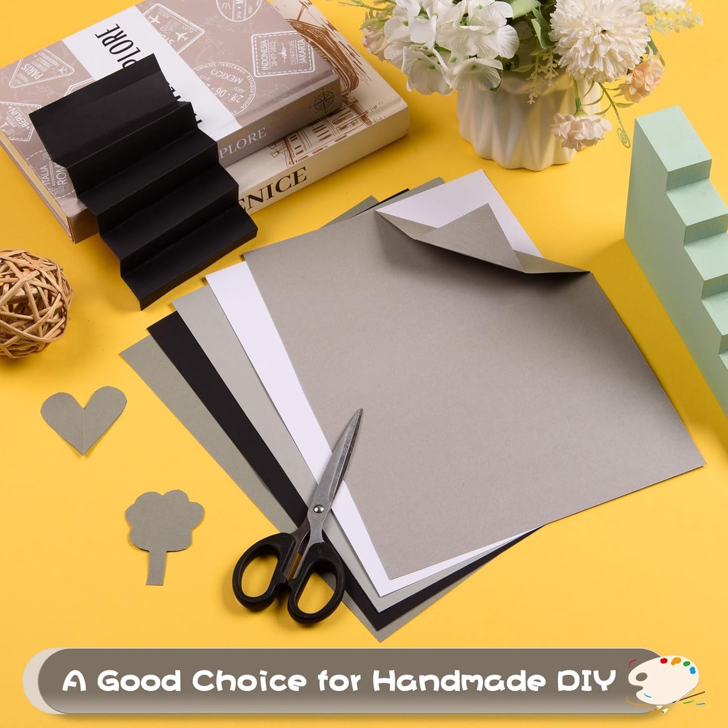 MixTeach 240 Sheets Assorted Gray Cardstock Paper 4 x 6" Medium Thick Card Stock 180gsm/65lb Printable Black White Kraft Paper for Scrapbooking, Card Making, Invitations, DIY Art Craft Supplies