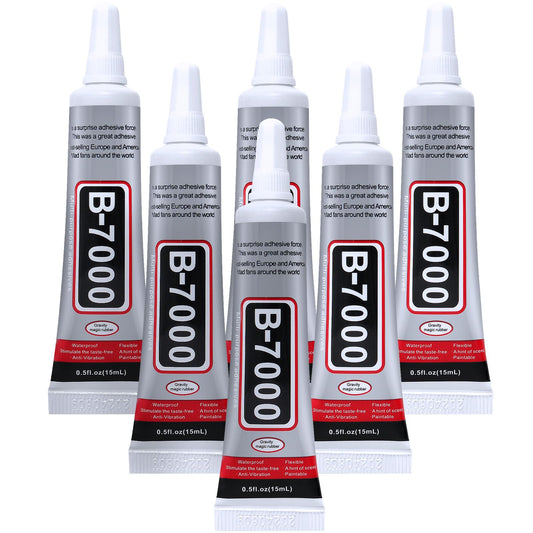 FITTDYHE 6PCS Jewelry Glue - 15ML/0.5fl oz Clear DIY Craft Glue for Rhinestones, Waterproof Strong Bond Adhesive for Phone Repair, Nail Art, Shoes, Fabric, Metal, Glass
