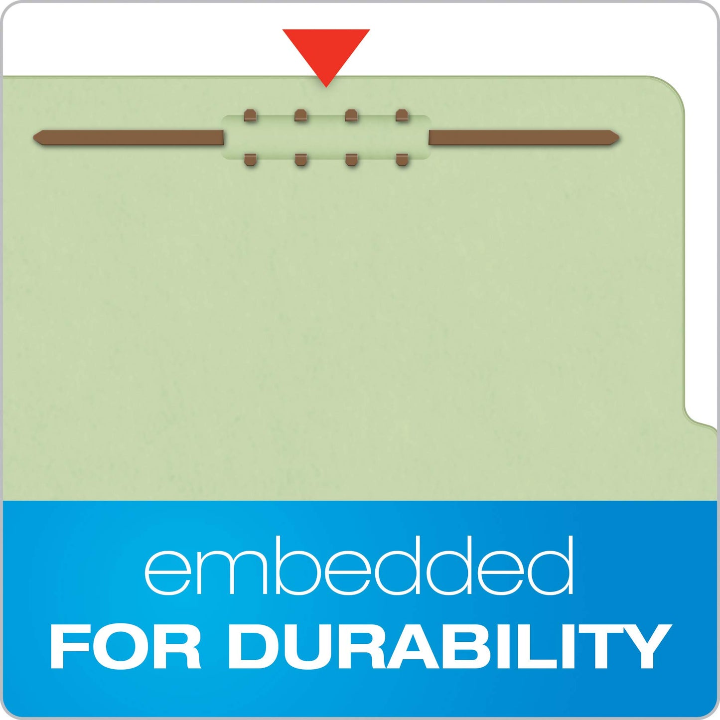 Pendaflex Recycled Classification File Folders, 2 Dividers, 2" Embedded Fasteners, 2/5 Tab Cut, Letter Size, Light Green, Box of 10 (24076R)