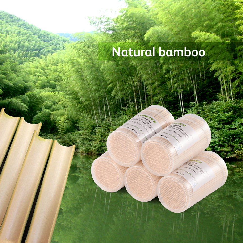 TONGYE [3 Packs of 340] Bamboo Toothpicks 3.5 Inches, Extra Long Round Wooden Toothpick for Appetizers Qlives Sandwich - Sturdy Smooth No-splinters Tooth Picks, Kitchen & Dining