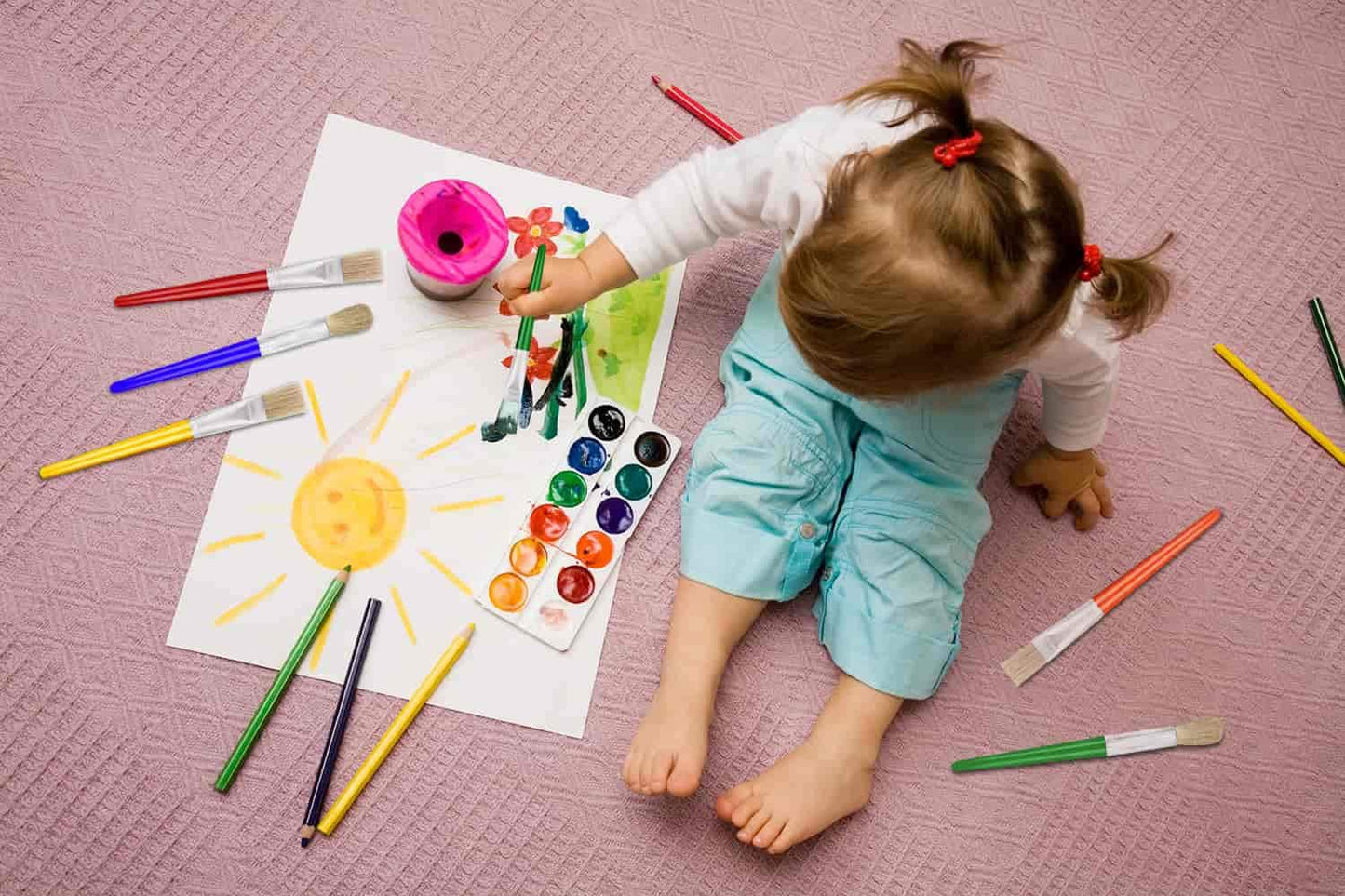 Anezus Large Chubby Paint Brushes Round and Flat Preschool Paint Brushes for Washable Paint Acrylic Paint For Toddler , 10Pcs