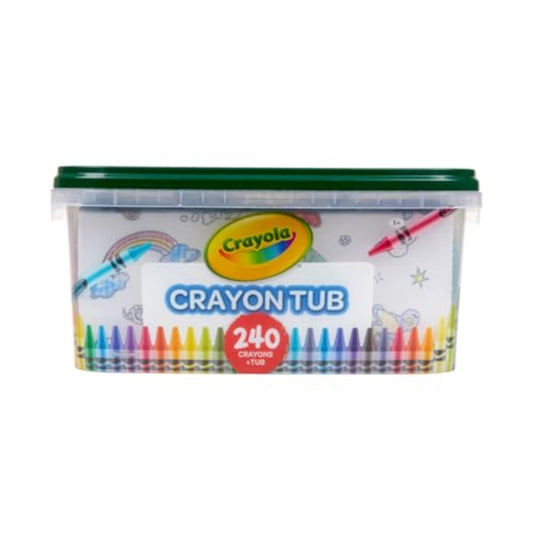 Crayola Crayon Tub (240ct), Bulk Crayon Set, Kids Coloring & Art Supplies, Crayons for Kids, Gifts for Boys & Girls, Ages 3 + [Amazon Exclusive]