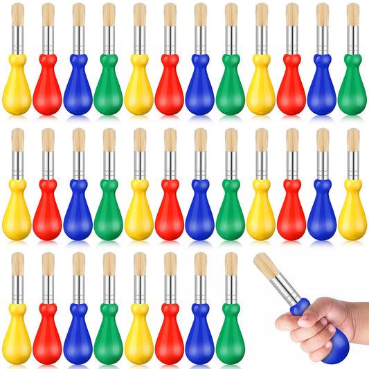 Frienda 36 Pcs Paint Brushes for Kids Baby Toddlers Jumbo Paint Brushes with Round Chubby Handle Colorful Easy Grip Jumbo Brushes Bulk for School Kids Painting Preschool Art Supplies Craft Projects