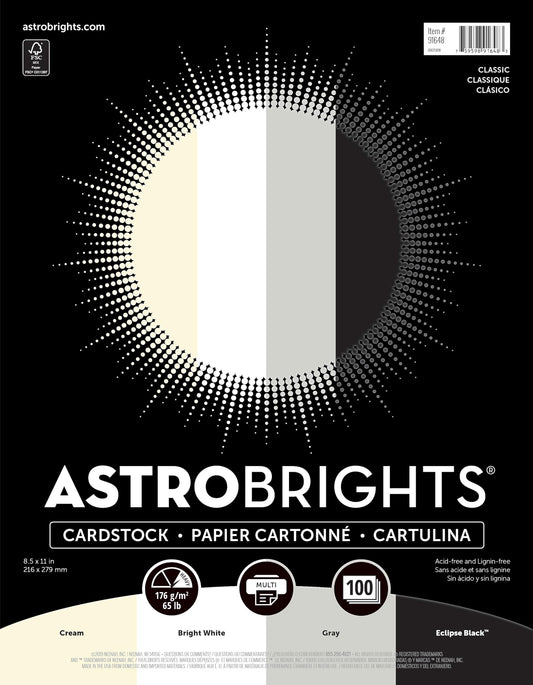 Astrobrights Cardstock Paper, 65 lbs, 8.5 x