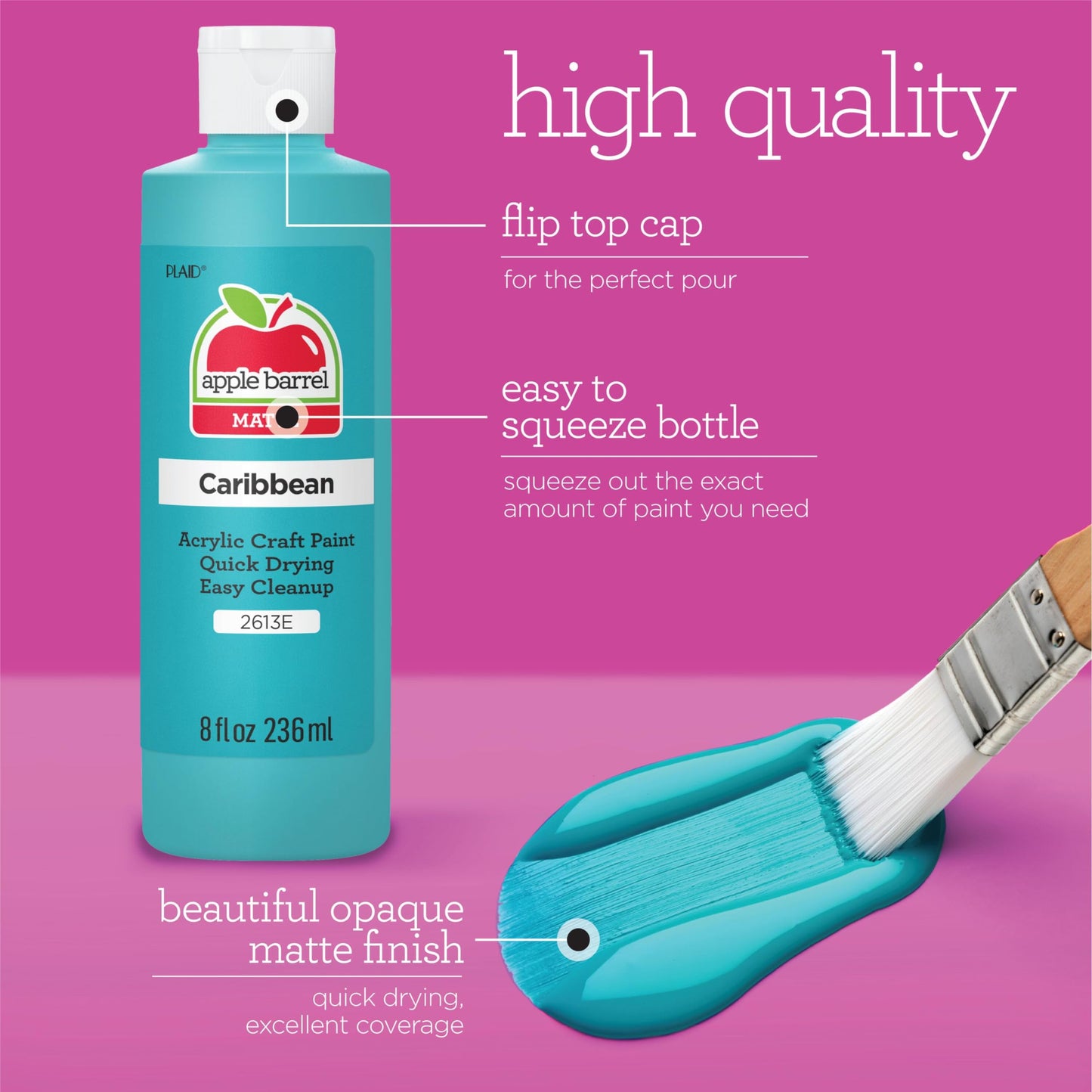 Apple Barrel Acrylic Craft Paint Set, Matte Finish, Set of 8