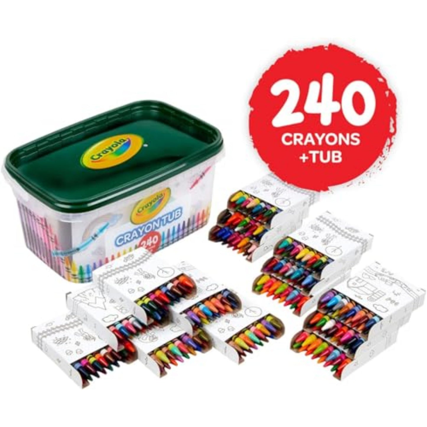 Crayola Crayon Tub (240ct), Bulk Crayon Set, Kids Coloring & Art Supplies, Crayons for Kids, Gifts for Boys & Girls, Ages 3 + [Amazon Exclusive]