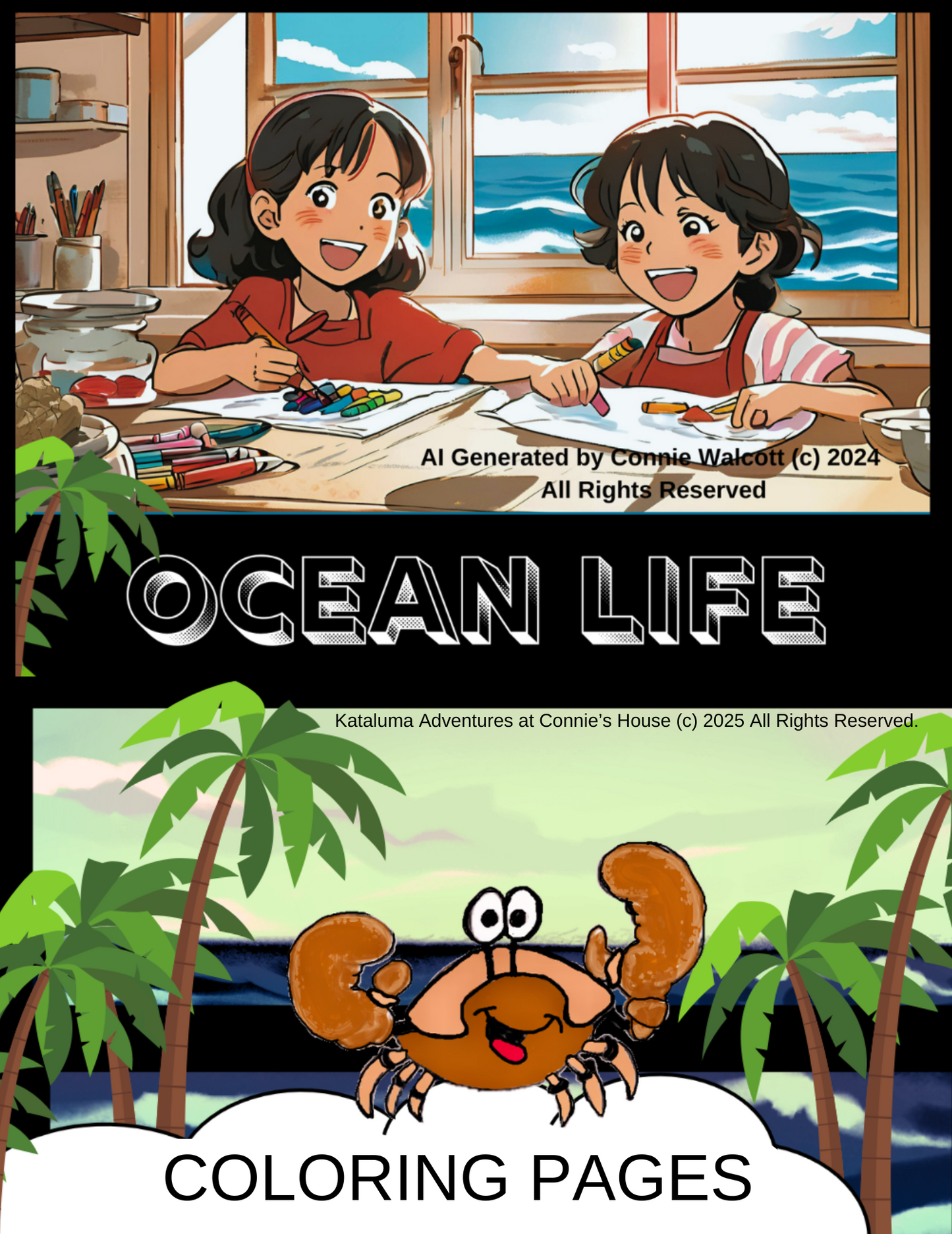 Ocean Life Coloring Pages & Jumbo Crayon Keepers TUTORIAL